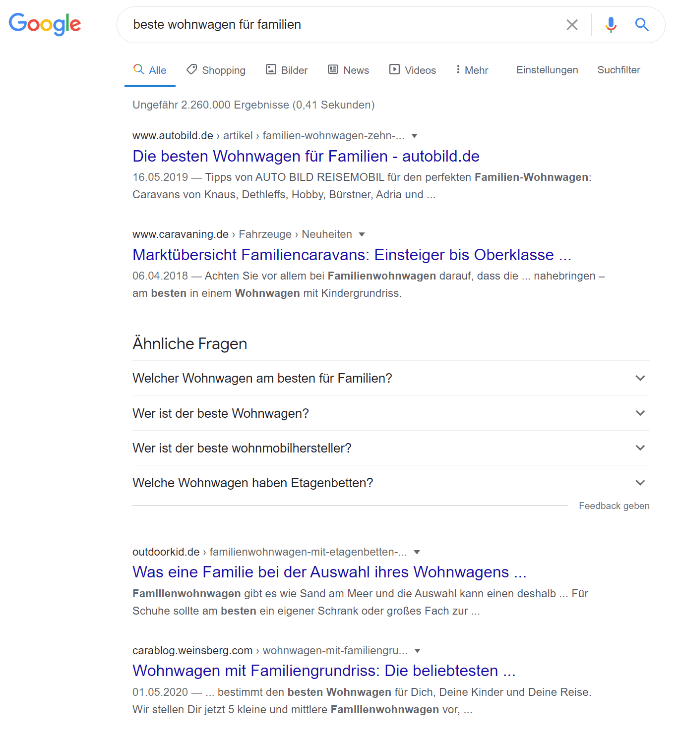 Keyword Recherche in google url