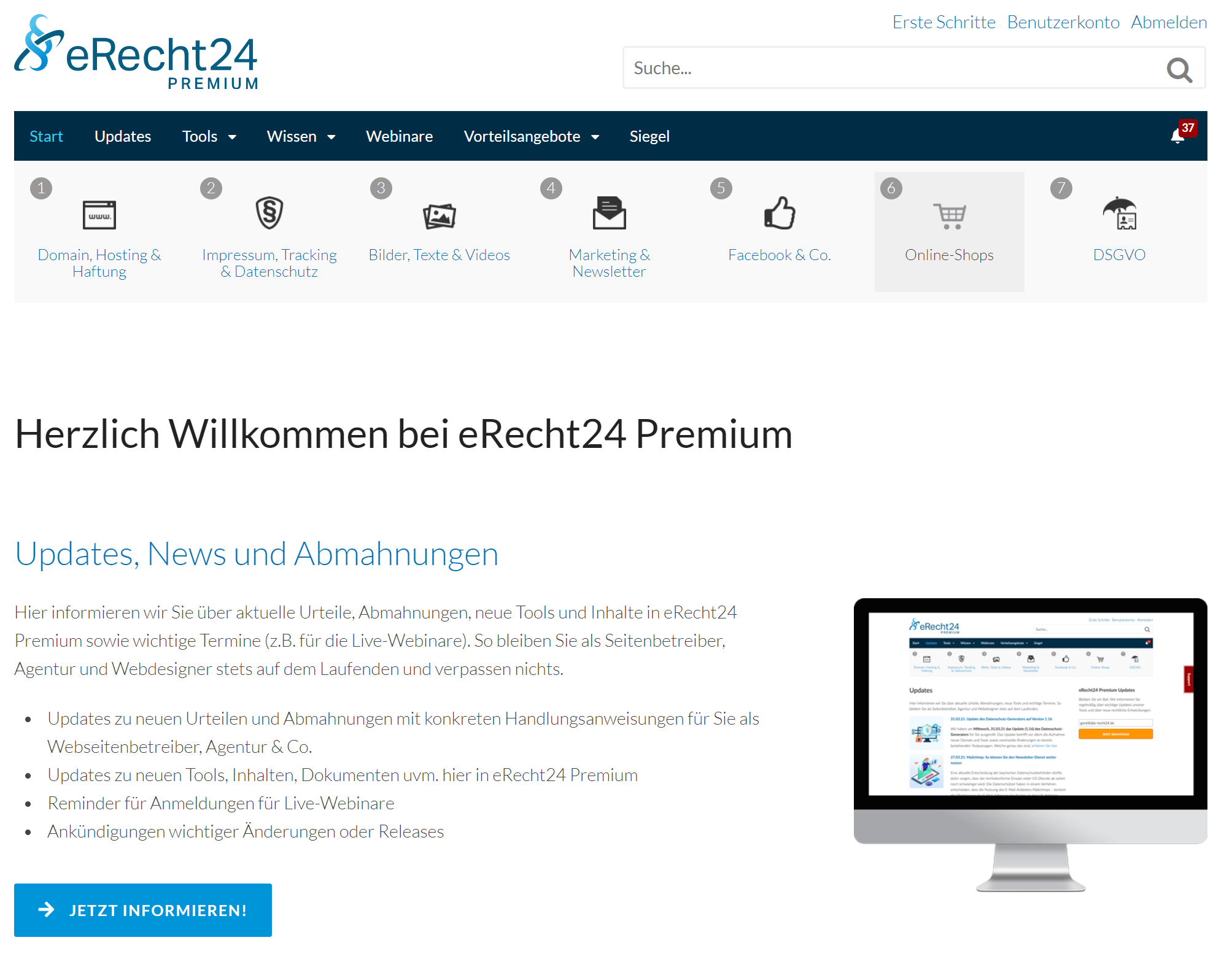eRecht24 premium Dashboard