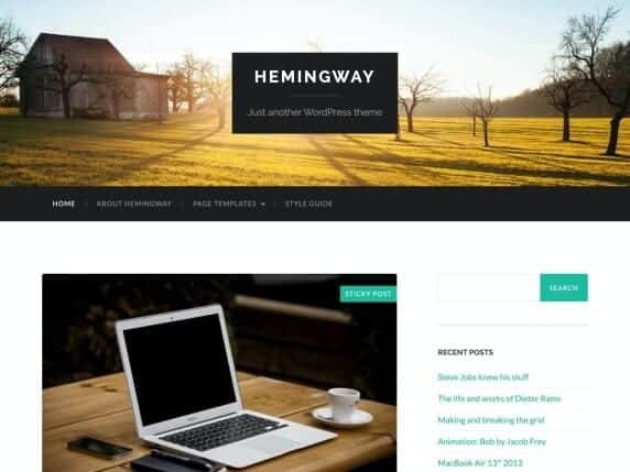 Hemmingway WordPress Blog Theme