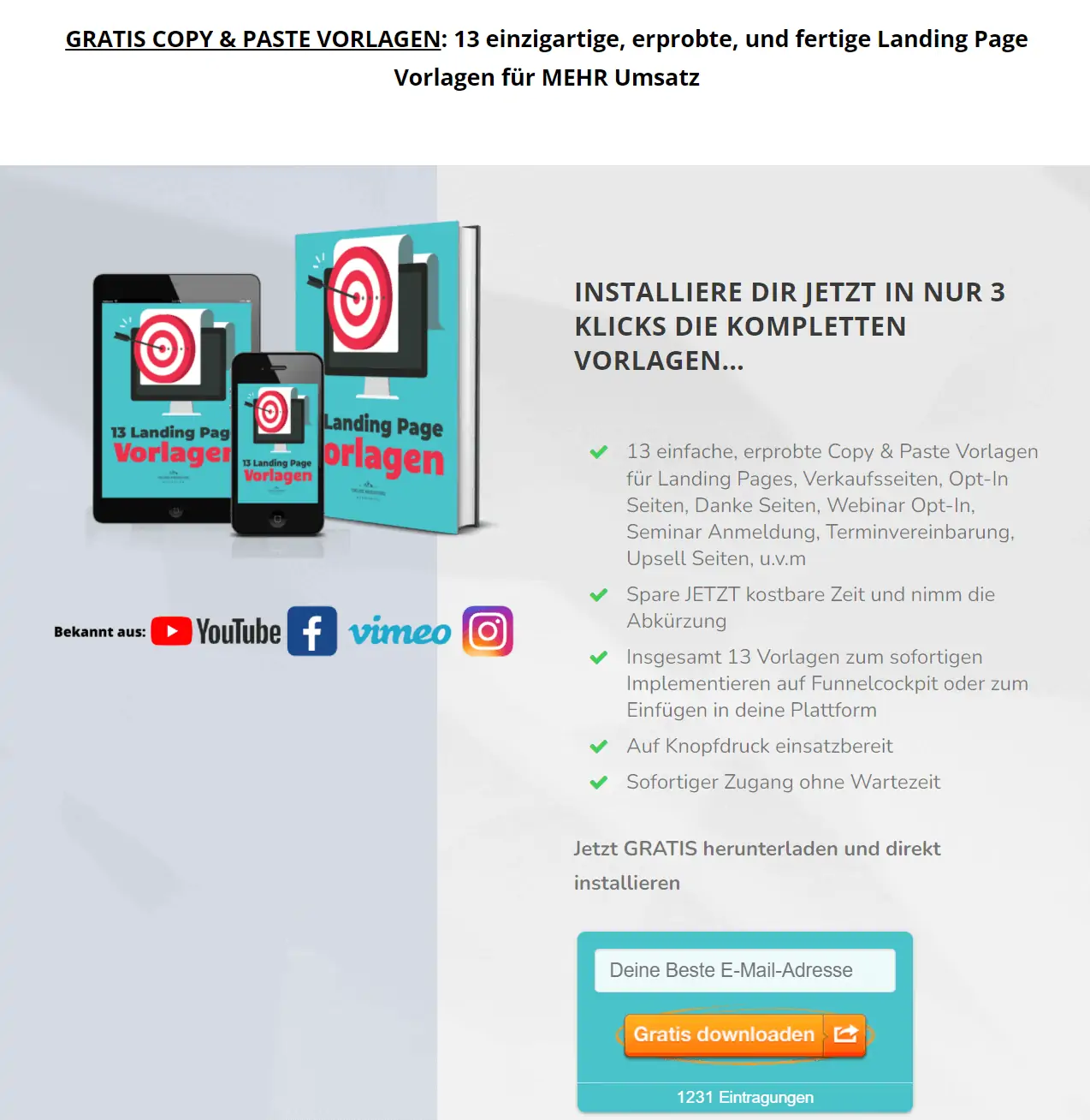 Landing Page E-mail Funnel